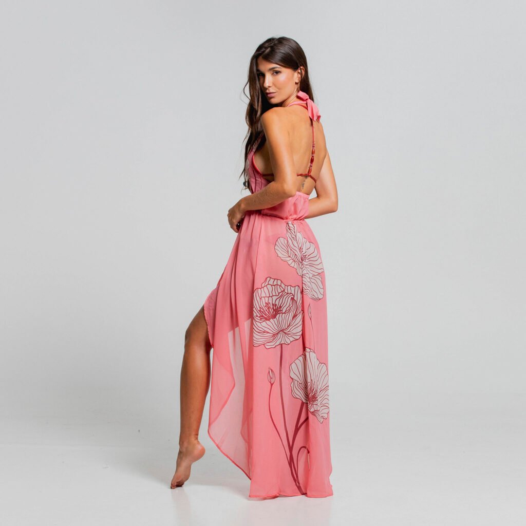 HALTER TIE FRONT LONG DRESS WHISPER